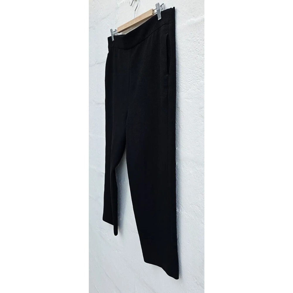 Rosetta Getty Pants 8 Black Cropped Pull On High Waist Straight Leg Trousers - Picture 2 of 13